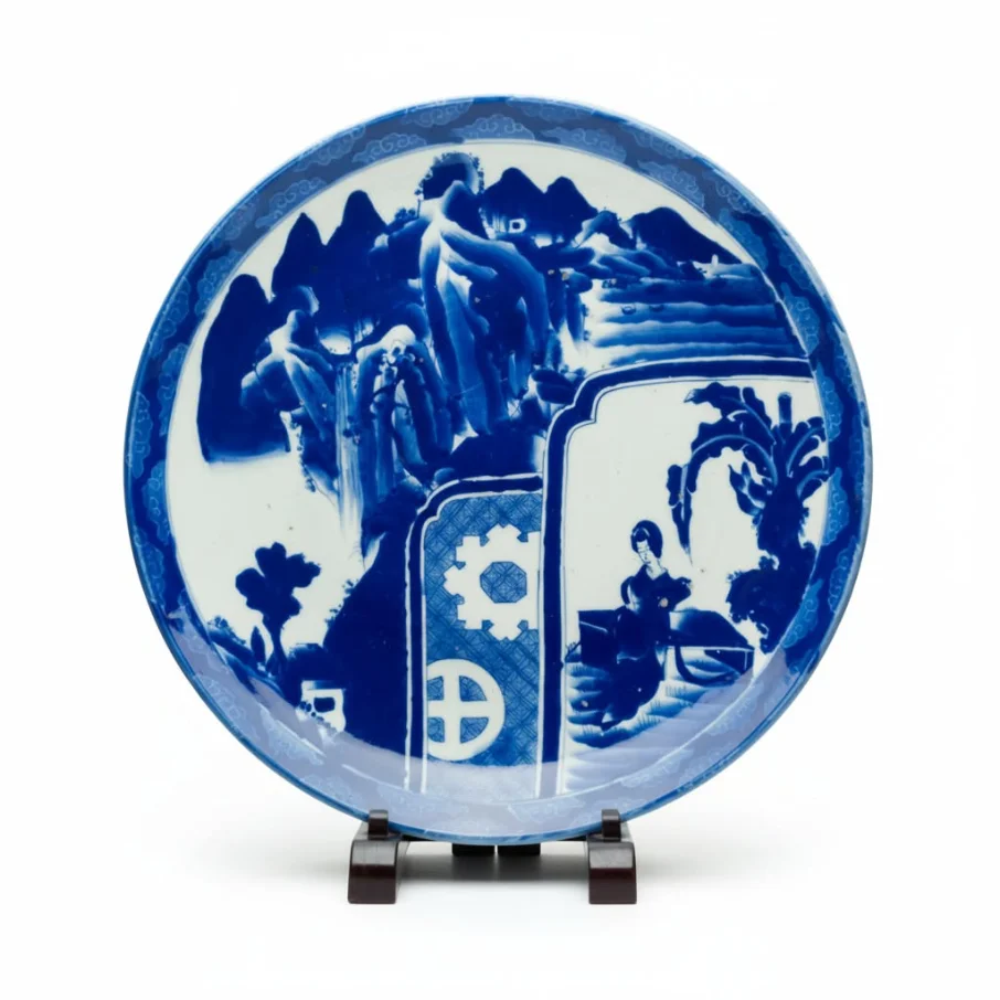 [IMARI] Đại đĩa Sometsuke – Tích Giai Nhân & Sơn Thủy